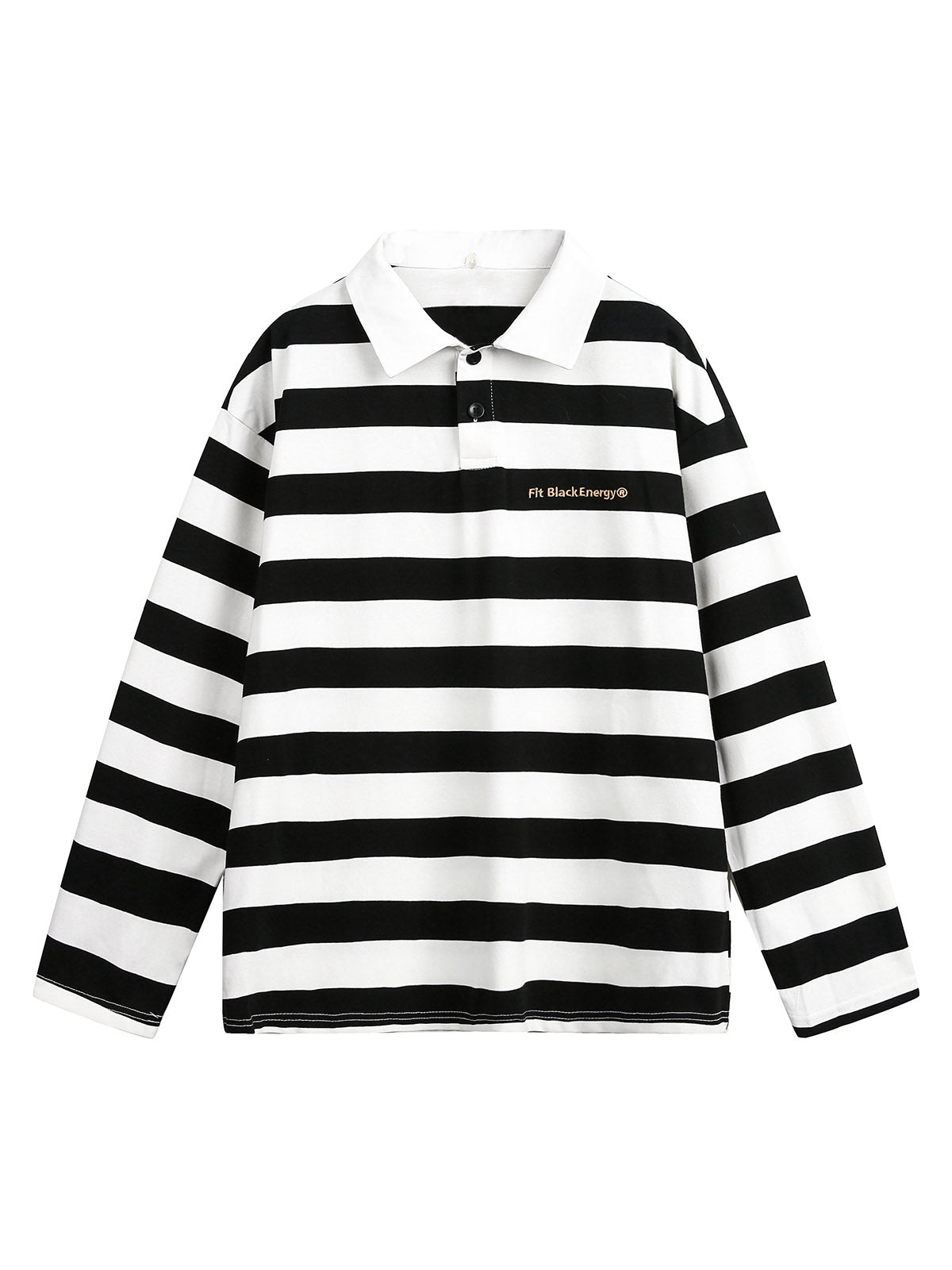 Striped Detachable Fur Collar Long-Sleeve T-shirt - 2397