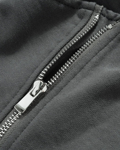 Retro Functional Zipper Slit Jort