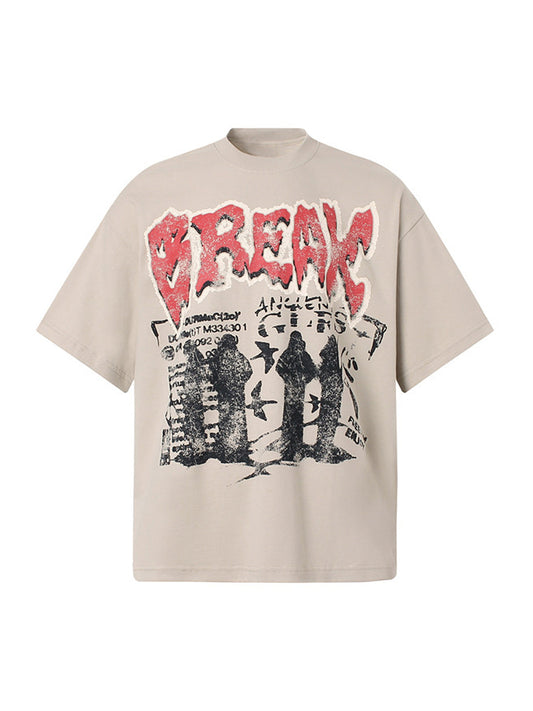 Graphic "BREAK" Print T-Shirt