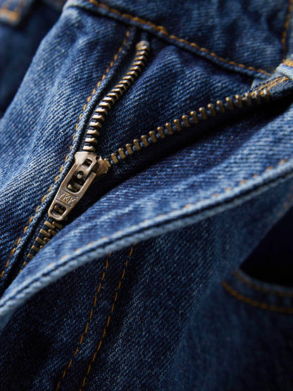 Embroidered Barrel Leg Jeans