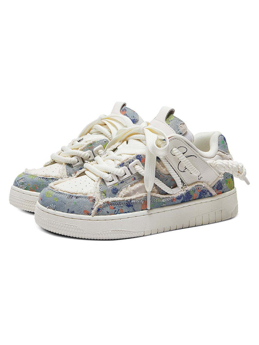 Destruction Series Tassel Contrast Color Sneakers - 2356