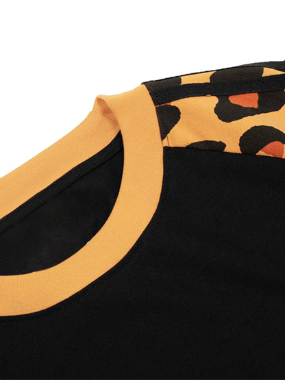Cheetah Print Raglan Sleeve T-Shirt