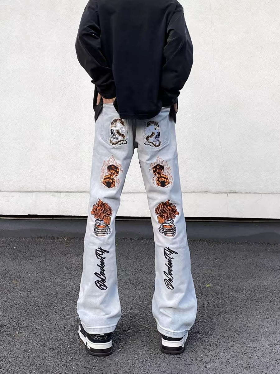 Thesupermade High Street Embroidery Retro Jeans - 1574