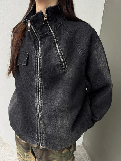 Thesupermade Washed Distressed Denim Jacket