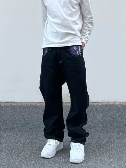 Thesupermade Petal Letter Straight Jeans