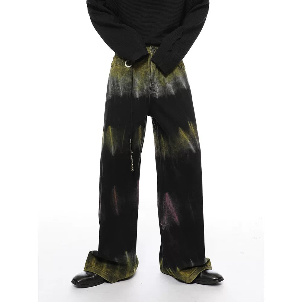 Thesupermade Graffiti Fun Tie-Dye Straight Jeans
