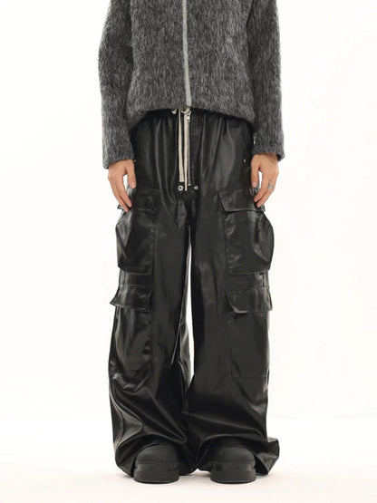 RO-style multi-pocket matte coated overalls - 2094