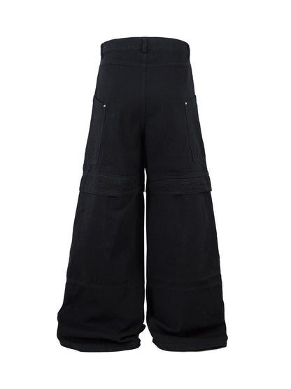 Deconstructed Split Rivet Cargo Jeans