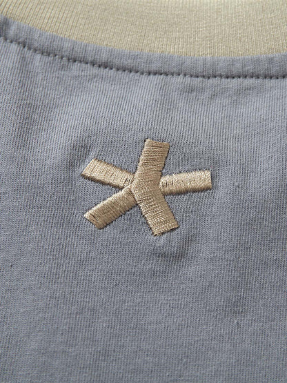 Heavy Washed Street Metal Collar T-shirt