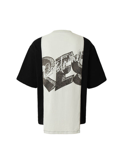 Spliced Deconstruction Print T-shirt