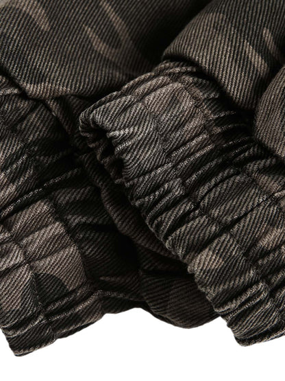 Deconstructed Camouflage Workwear Cardigan Hooded Jacket - 2290