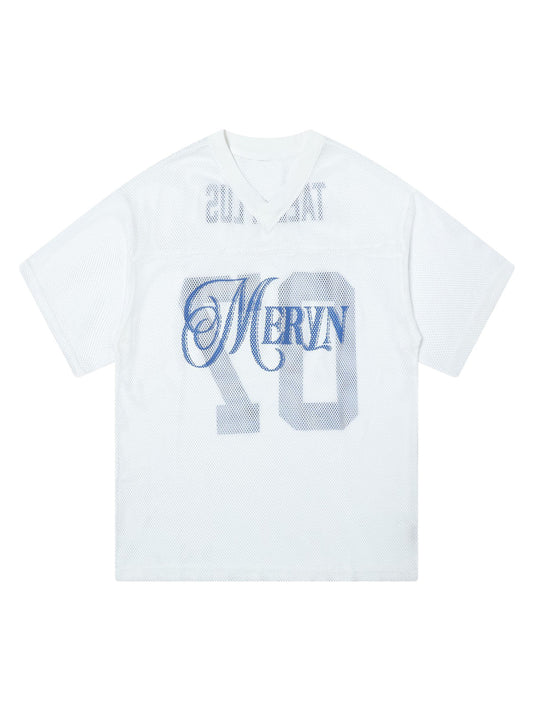 Jersey Mesh Blouse Hollow T-shirt