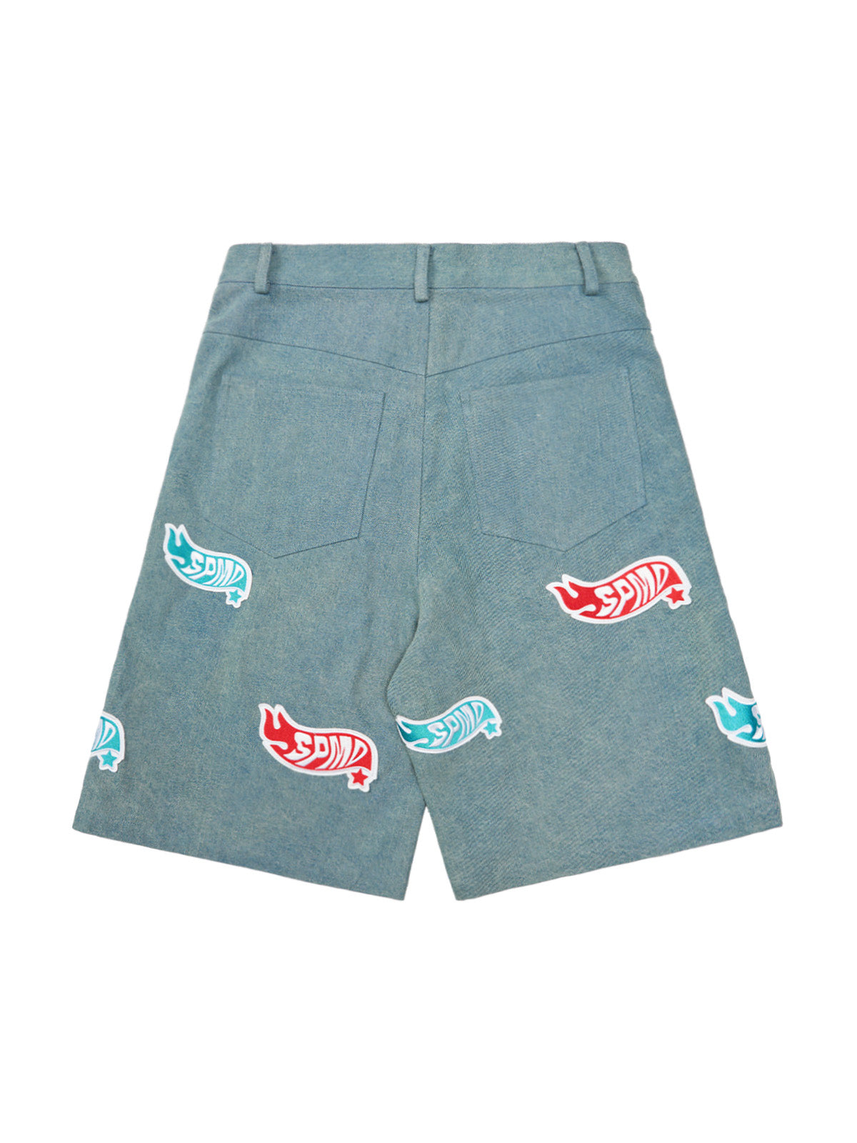 Original Street Embroidered Patch Denim Shorts