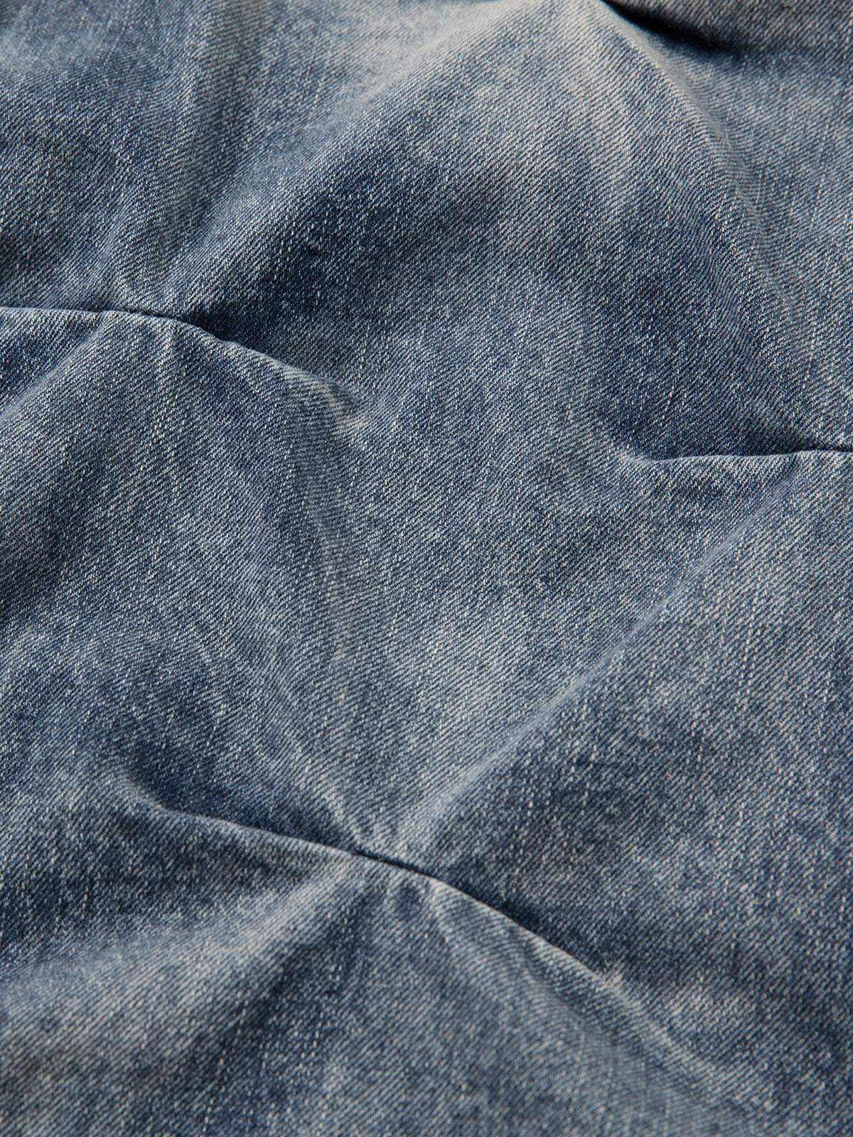 Distressed Washed Pleated Jeans