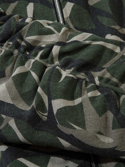 Thesupermade Camouflage Faux Two-piece Hooded Fleece Jacket Tracksuit - 2331