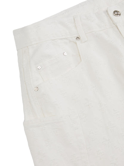 Textured Structured Barrel Jeans