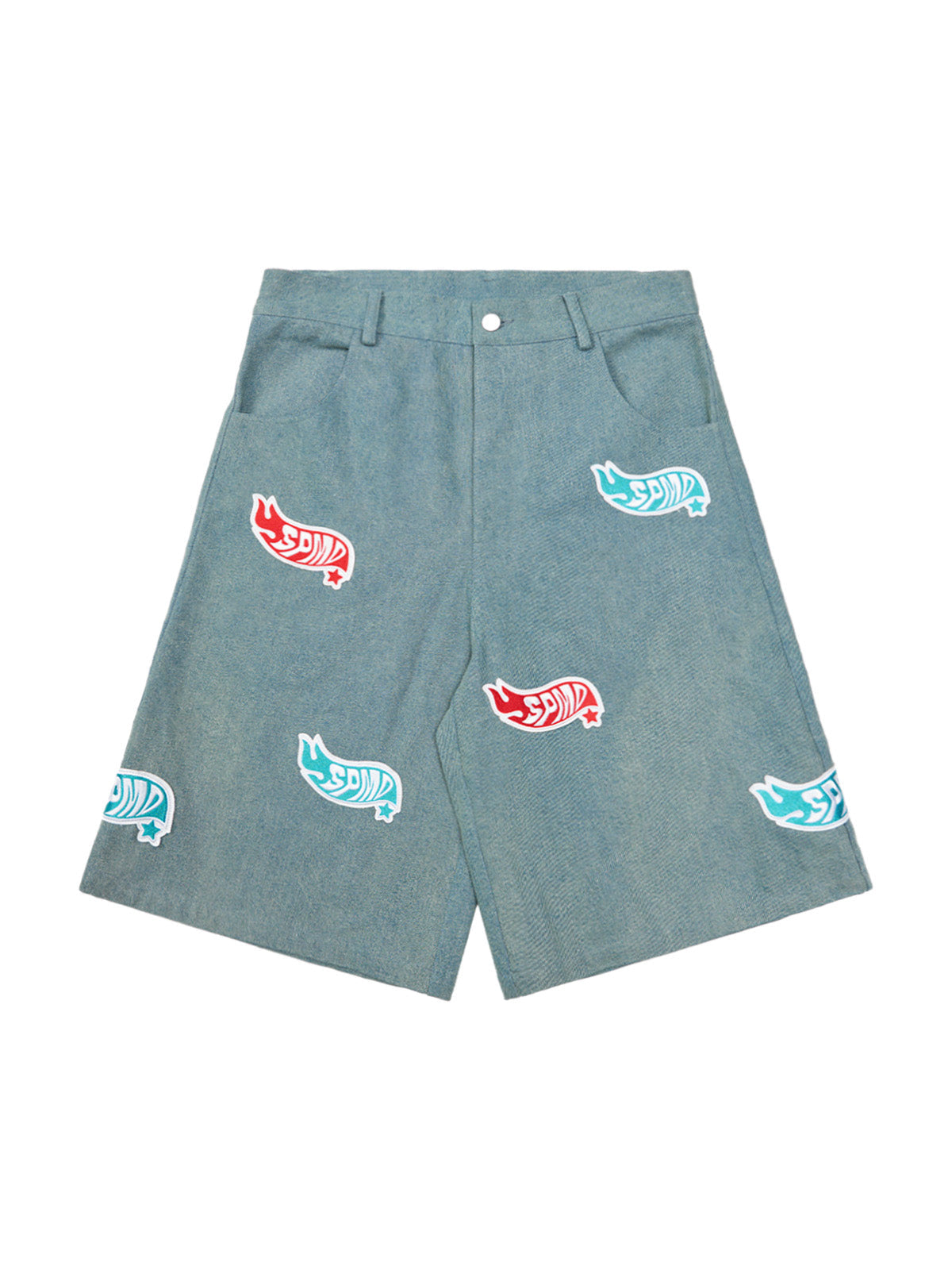 Original Street Embroidered Patch Denim Shorts