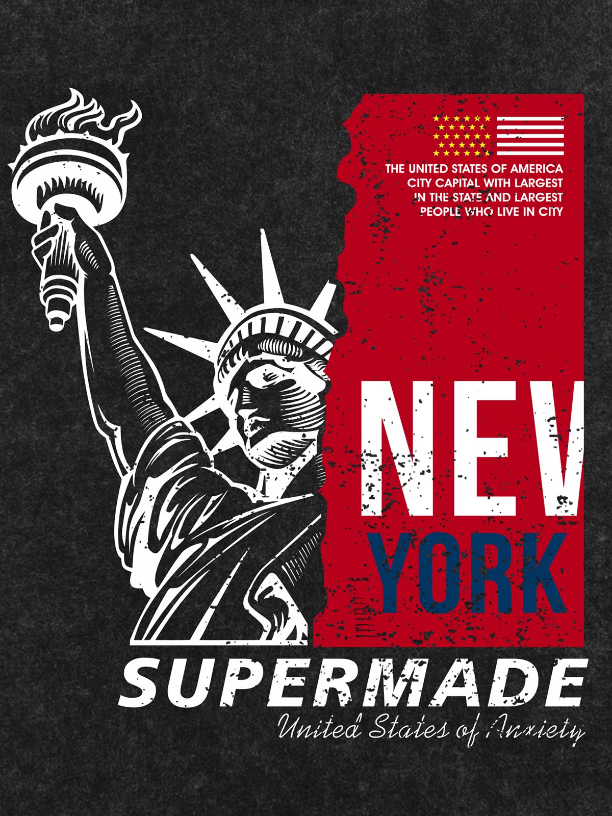 Orginal Statue of Liberty Splicing Graffiti Independence Day T-shir