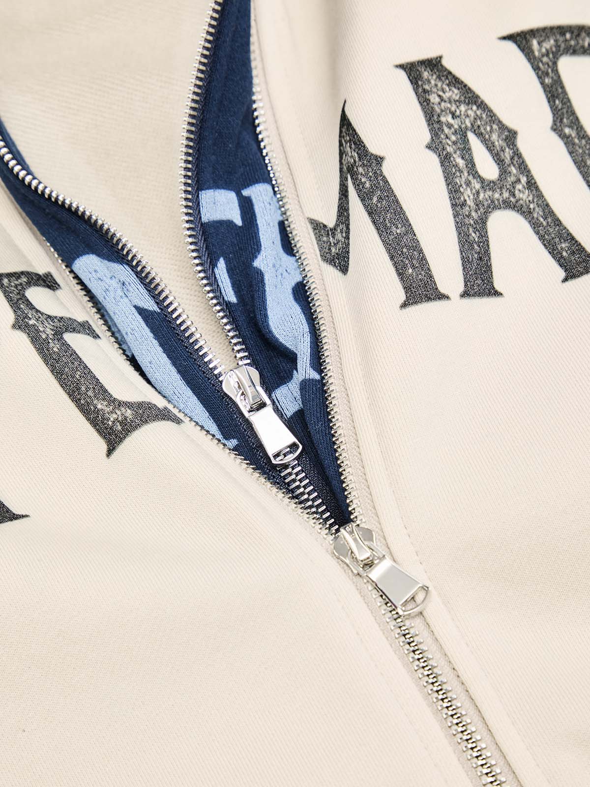 Original Contrast Color Zip Up Hoodie