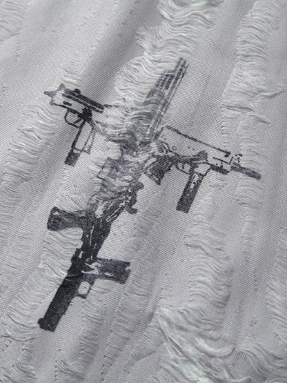 Street Stitching Cross Print T-shirt