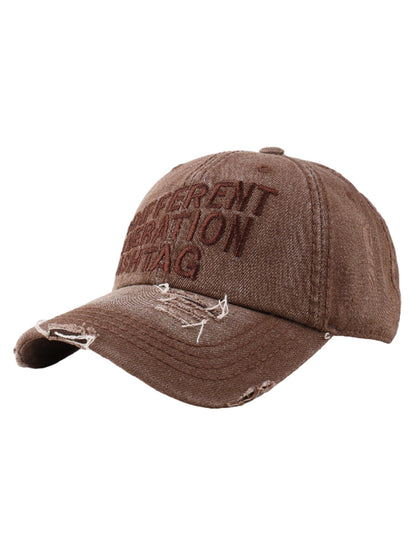 Washed "DIFFERENT GENERATION" Denim Baseball Cap