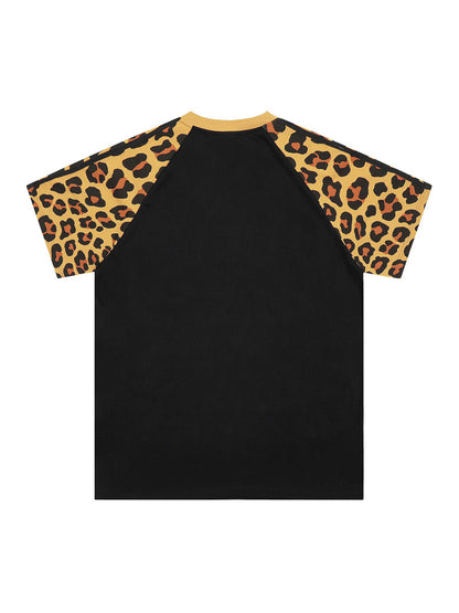 Cheetah Print Raglan Sleeve T-Shirt