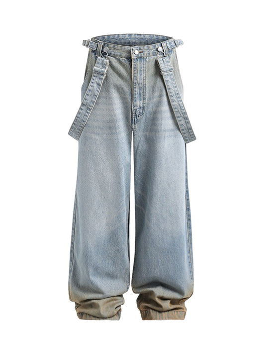 Distressed Washed Detachable Jeans