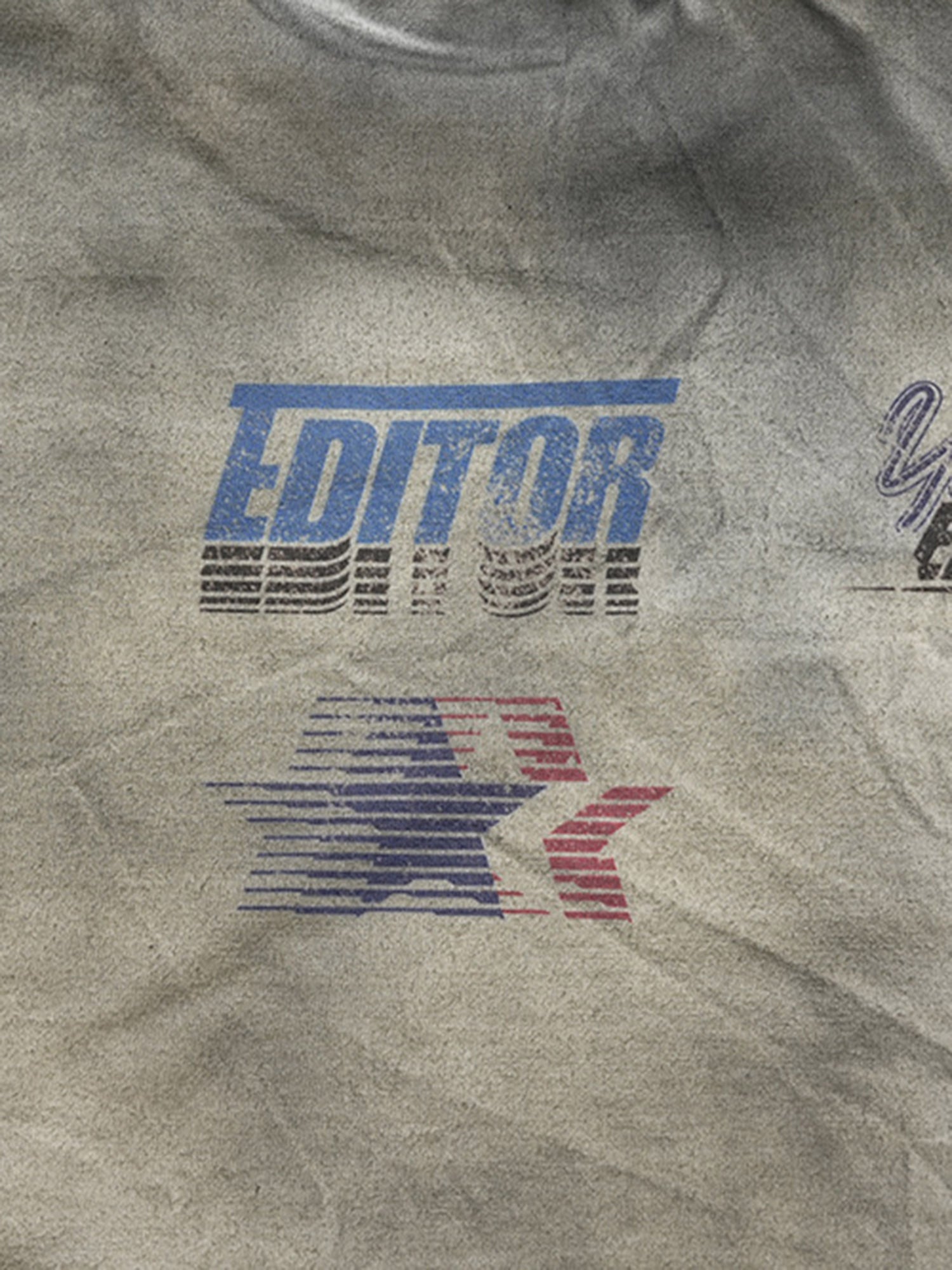 Thesupermade Dirty Wash Heavy Print Street Rap T-Shirt - 2392