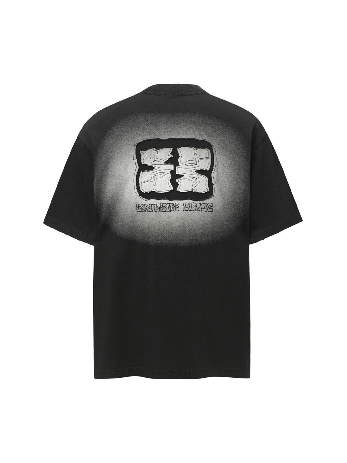 Washed  Patch Embroidery T-shirt