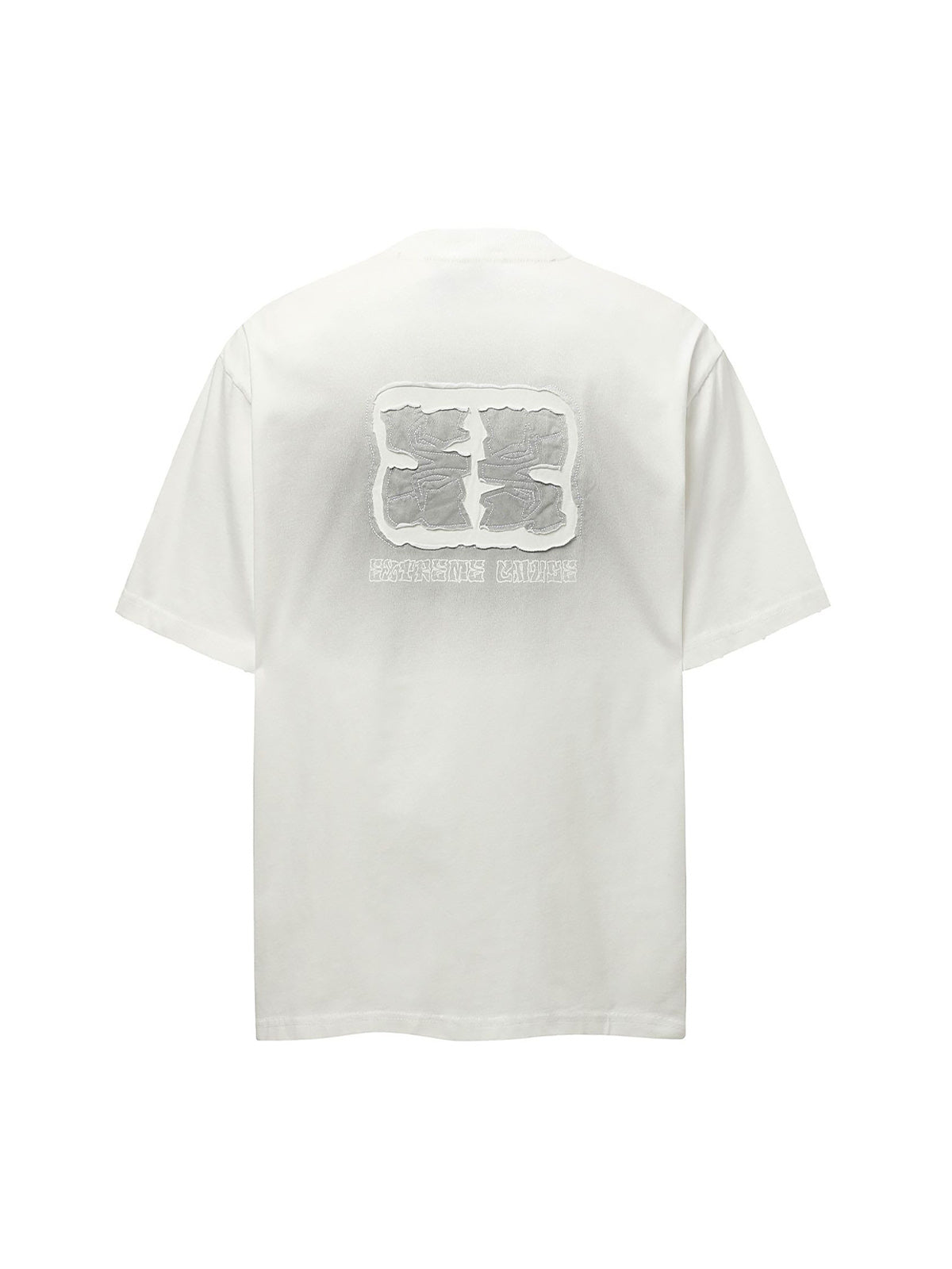Washed  Patch Embroidery T-shirt