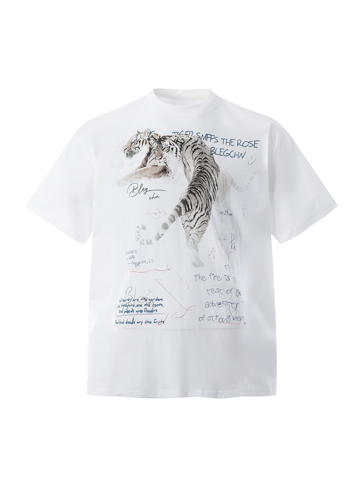 White Tiger Print T-Shirt