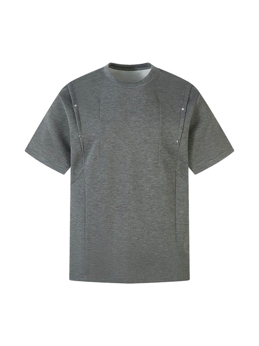 Retro Rivet Pleated Functional T-shirt