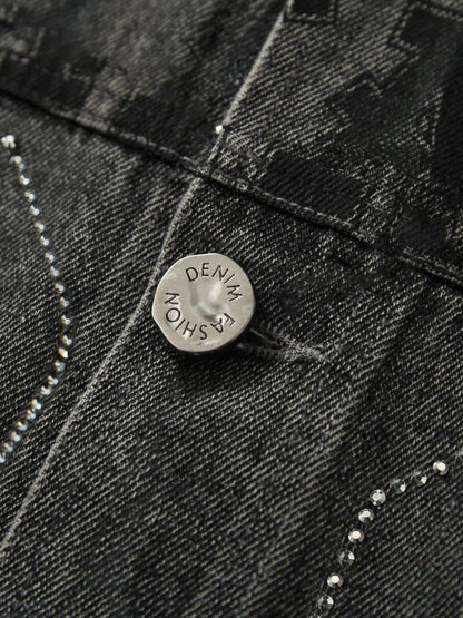 Retro Wasteland Rivet Denim Vest - 2299