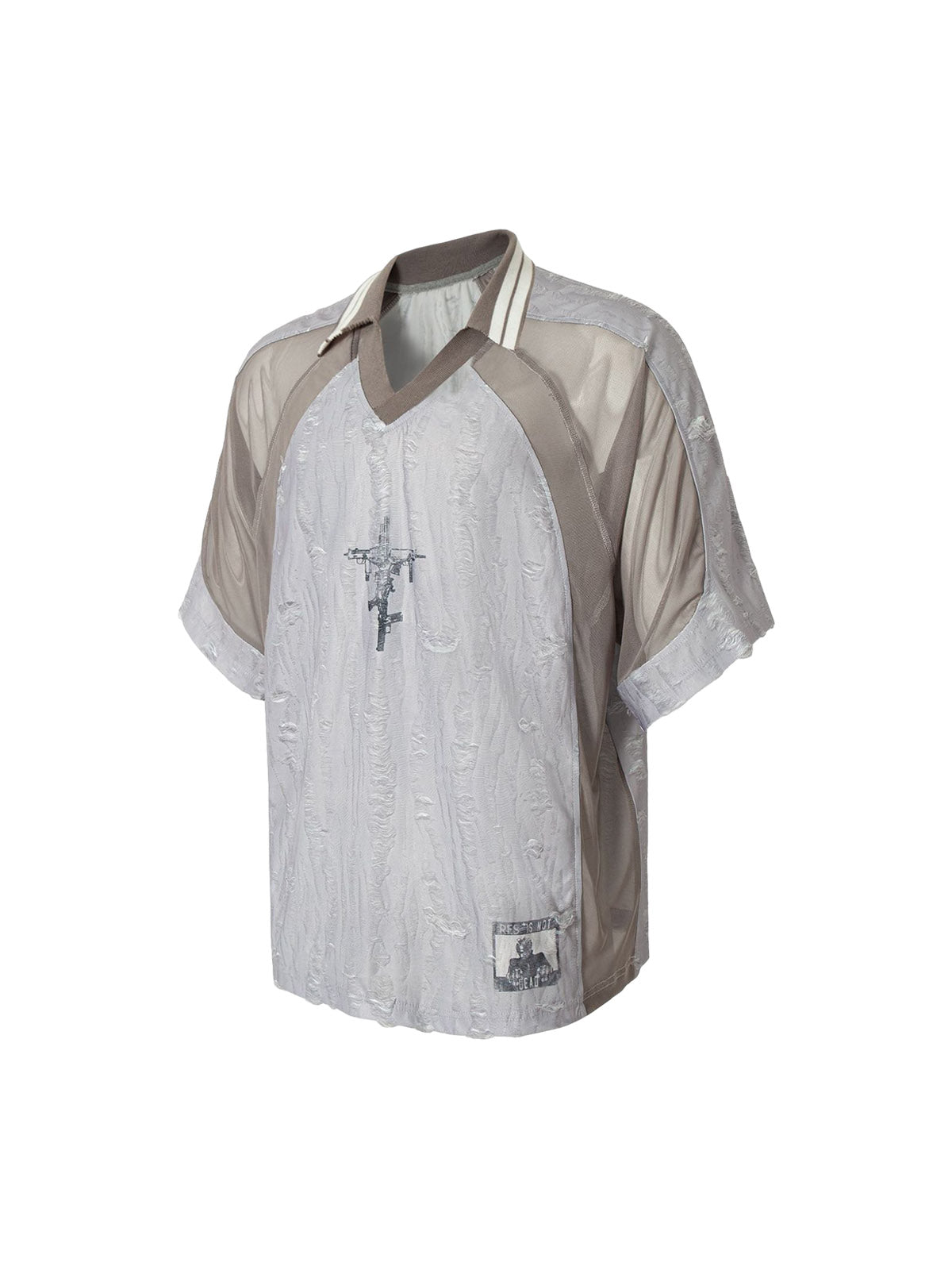 Street Stitching Cross Print T-shirt