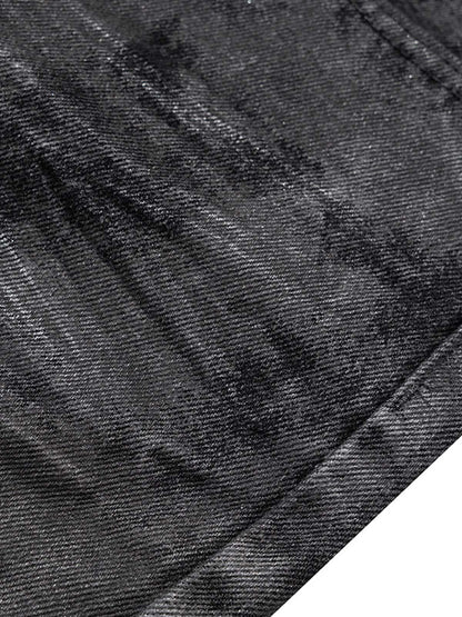 Retro Hand-Brushed Glitter Flare Jeans