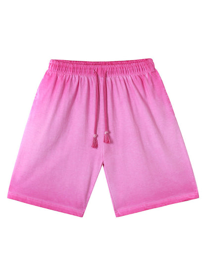 Distressed Washed Drawstring Shorts