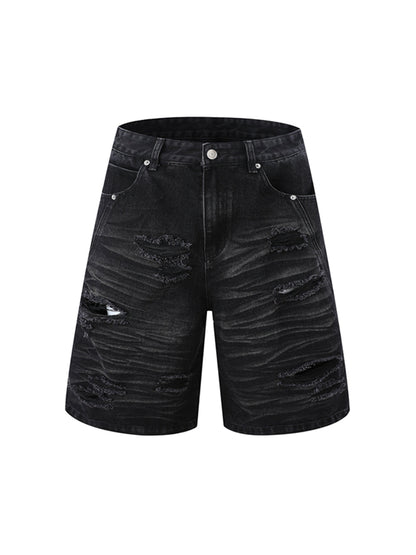 Distressed Washed Distressed Denim Set