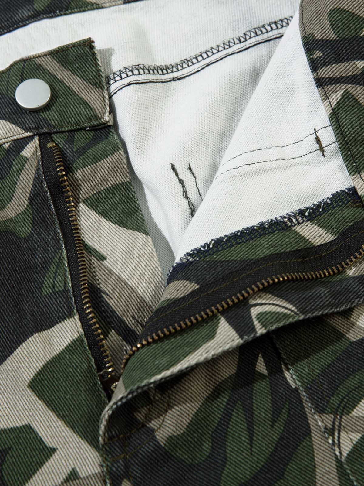 Thesupermade Camouflage Faux Two-piece Hooded Fleece Jacket Tracksuit - 2331