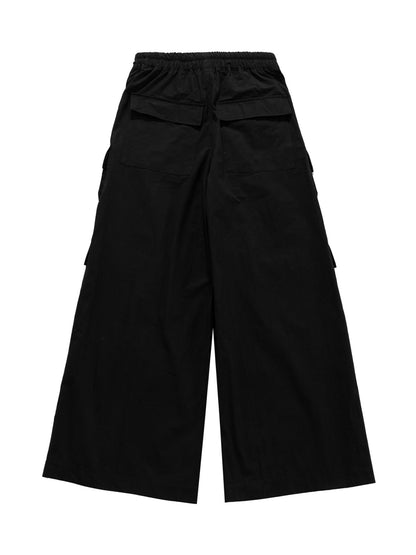 RO Style Multi-Pocket Baggy Flared Pants - 2321