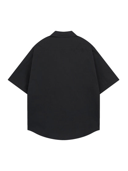 Oversized Graphic Cartoon Letter Print Short-Sleeve Shirt