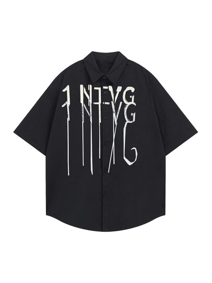 Bold Letter Graphic Short-Sleeve Shirt