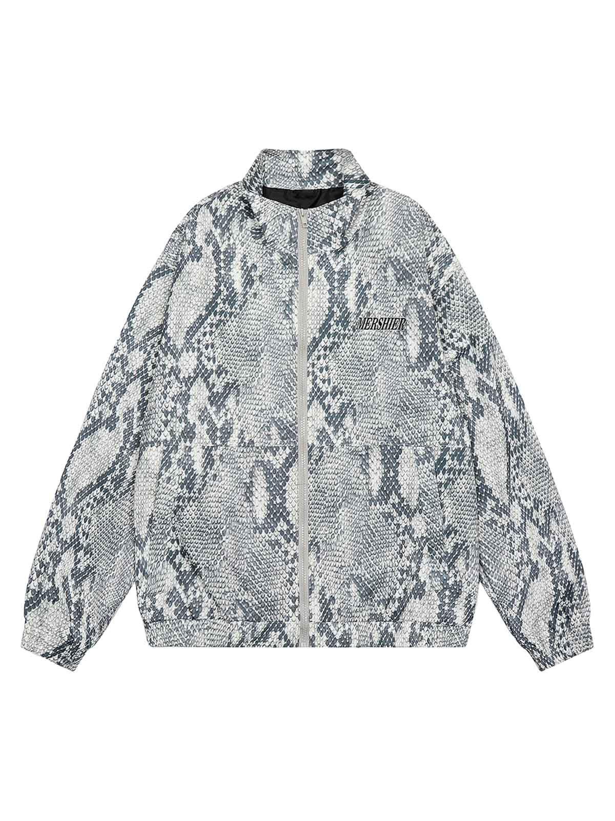 Vintage Vibe Print Windbreaker Jacket