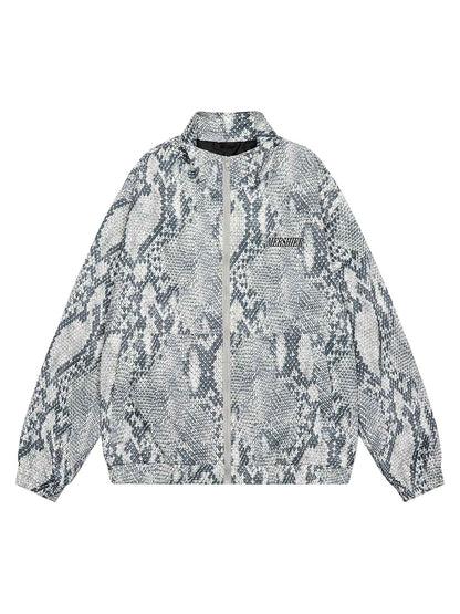 Vintage Vibe Print Windbreaker Jacket