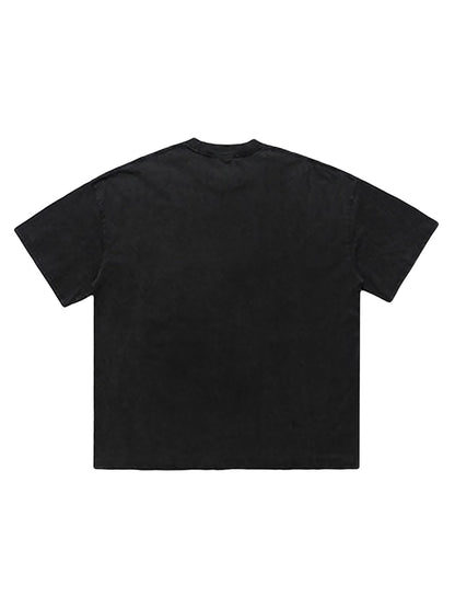 Street Washed Portrait Print T-shirt