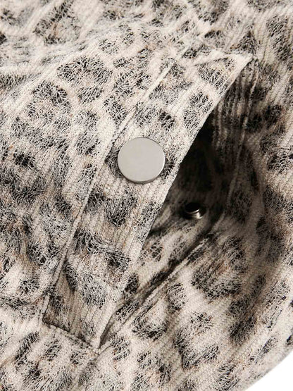 Cheetah Print Mink Fur Hooded Jacket - 2270