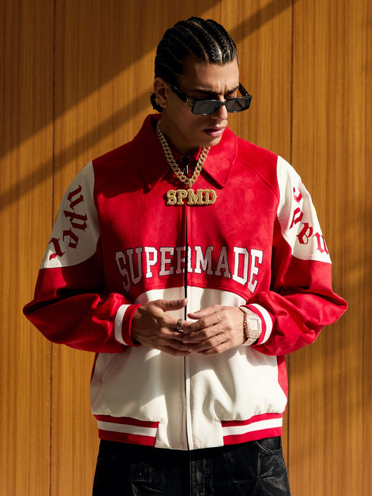 Original Contrast Color Varsity Jacket - 2349