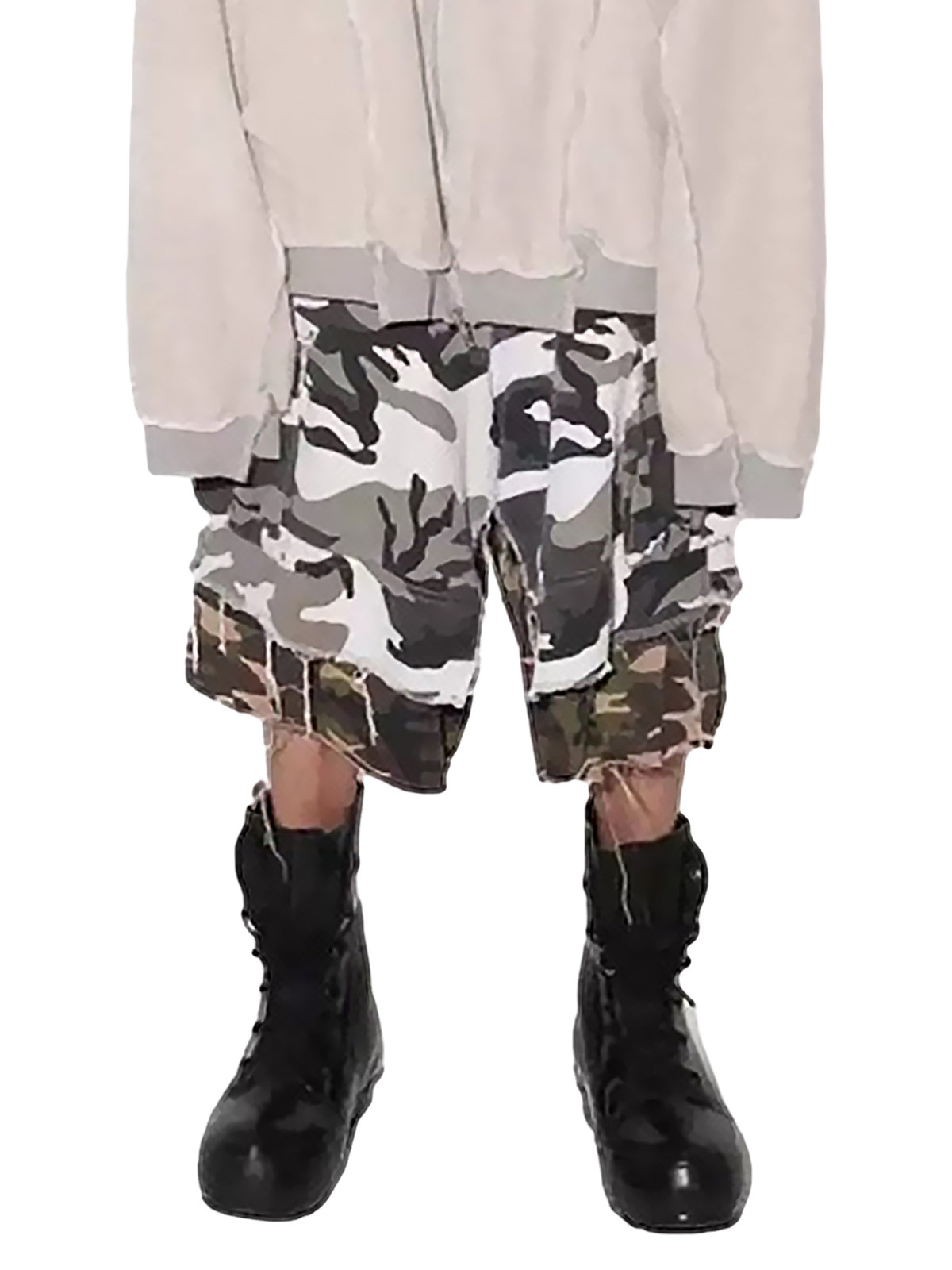 Retro Faux Two-Piece Whisker Camouflage Jorts - 2386