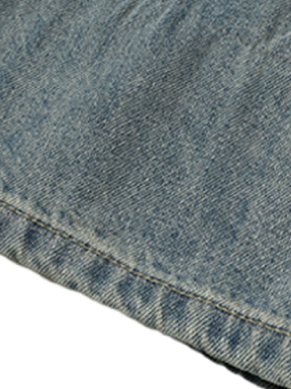 Vintage Washed Plaid Baggy Jeans