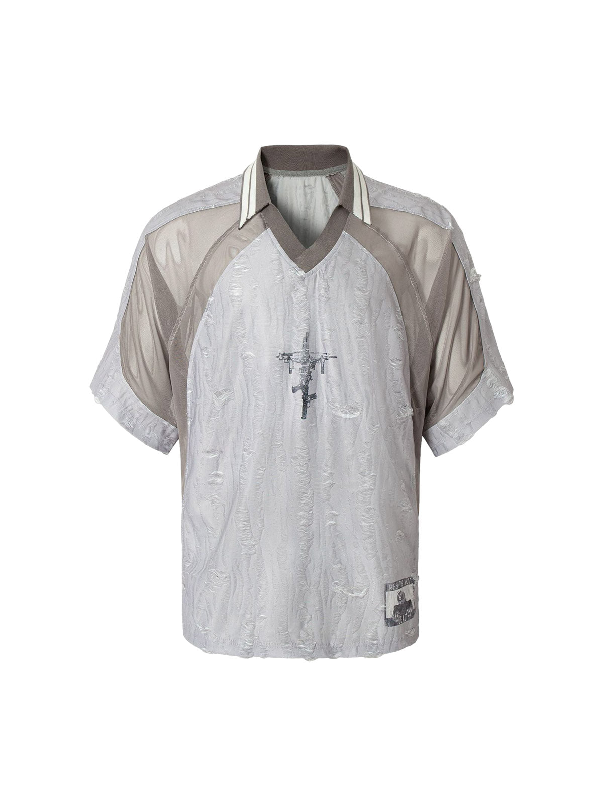 Street Stitching Cross Print T-shirt