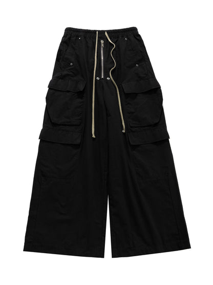 RO Style Multi-Pocket Baggy Flared Pants - 2321